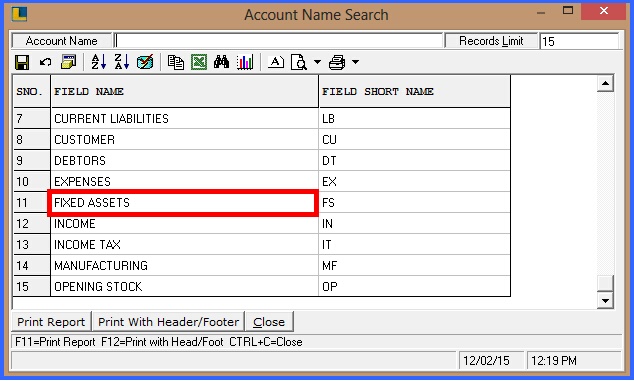 fmcg account type search